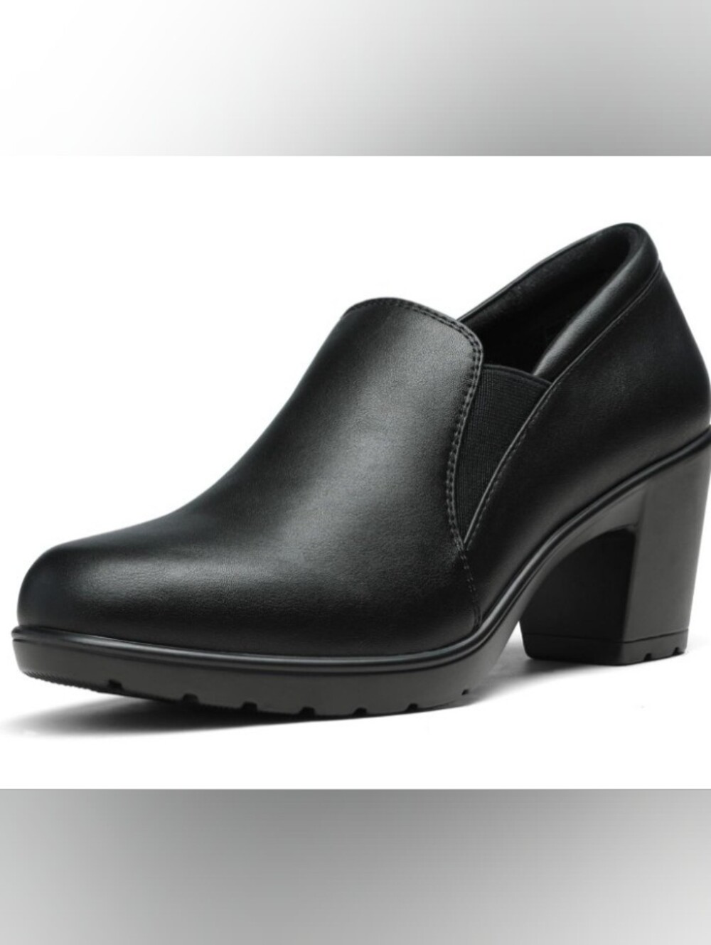 Dream Pairs Black Slip-On Block Heel Loafer